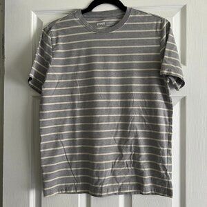 Pact Striped T-shirt Organic Cotton Grey Stripes Men's Size M